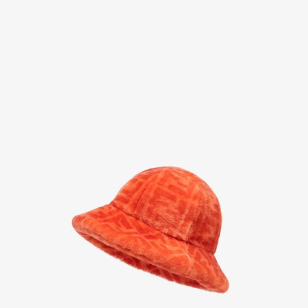 Orange shearling hat - HAT | Fendi