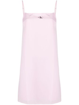 Calvin Klein Jeans logo-print slip dress pink J20J215669 - Farfetch