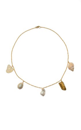 gold delicate shell necklace