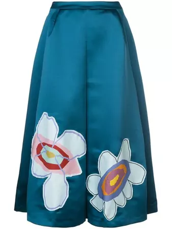 Mira Mikati flower patch midi skirt £628 - Buy Online - Mobile Friendly, Fast Delivery