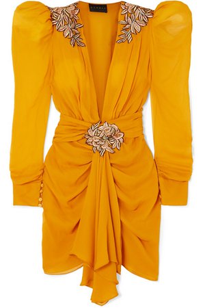 Dundas | Embroidered chiffon mini dress | NET-A-PORTER.COM