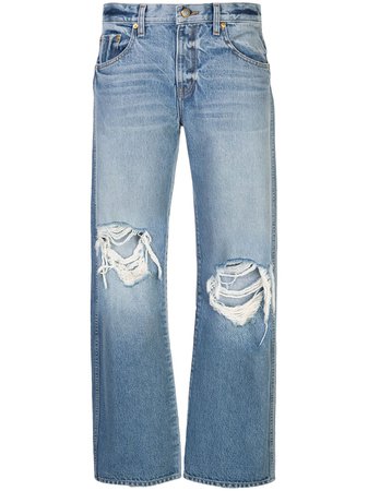 Khaite distressed straight fit jeans - FARFETCH
