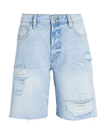 FRAME Le Slouch Distressed Bermuda Shorts | INTERMIX®