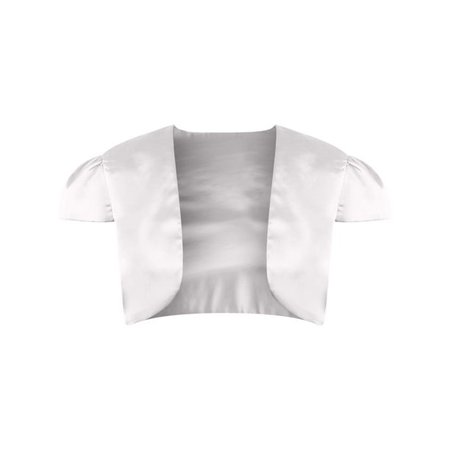 White Short Sleeve Satin Style Bolero Shrug Jacket Size X-Large - Walmart.com