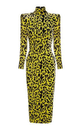 yellow leopard print alex perey dress