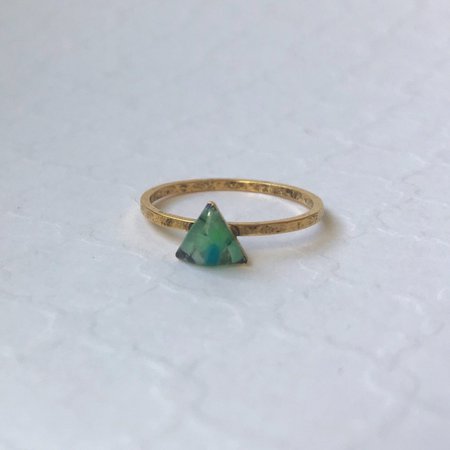 Triangle Green Stone Ring