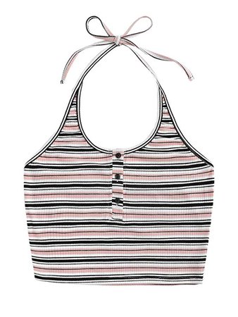 SweatyRocks Women's Casual Button Front Sleeveless Vest Halter Crop Top Cami Tank Tops at Amazon Women’s Clothing store