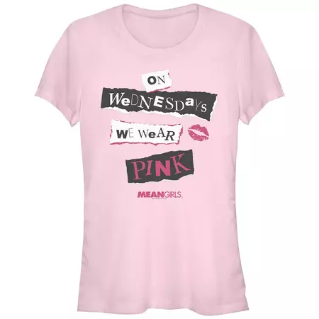 Juniors' Mean Girls On Wednesdays We Wear Pink Graphic Tee