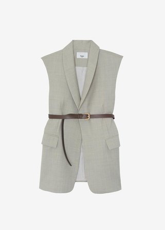 Mattea Belted Suit Vest in Agate Melange – Frankie Shop Europe