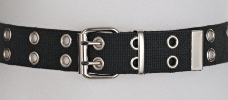 black double grommet belt