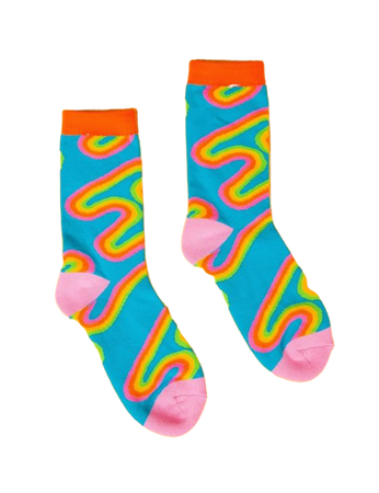 swirly rainbow socks