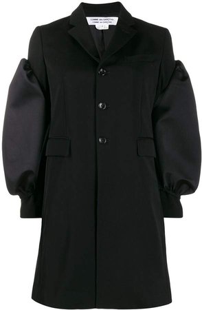 puff sleeves single breasted coat