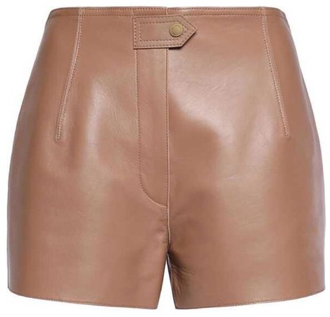 Tan Leather Shorts
