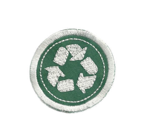green recycle patch pin png