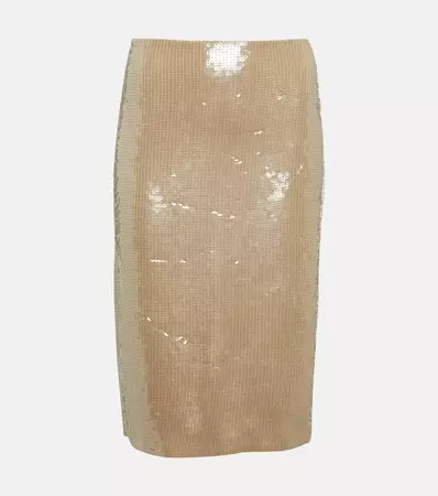 Bonne Sequined Midi Skirt in Beige - Nili Lotan | Mytheresa