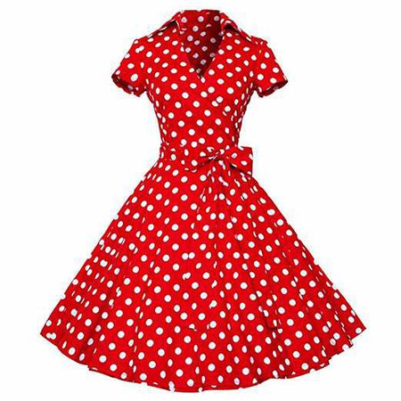 Amazon.com: Samtree Womens Polka Dot Dresses,50s Style Short Sleeves Rockabilly Vintage Dress: Clothing