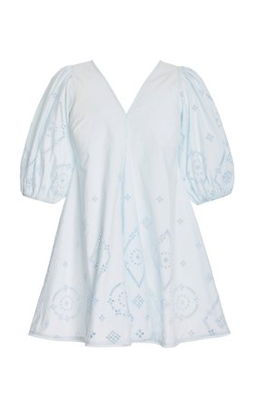 Broderie Anglaise Cotton Mini Dress By Ganni | Moda Operandi