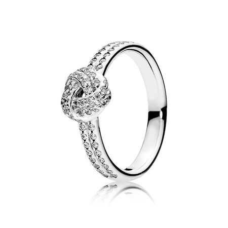 Sparkling Love Knot Ring, Clear CZ