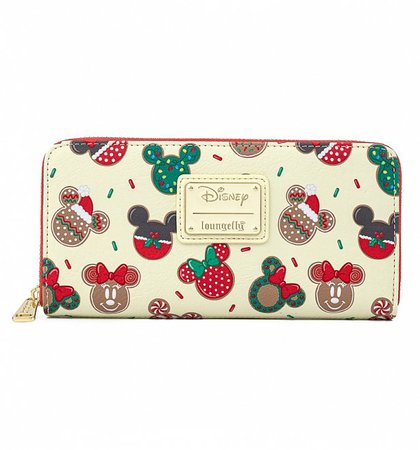 Loungefly Disney Mickey & Minnie Christmas Cookies Zip Around Wallet