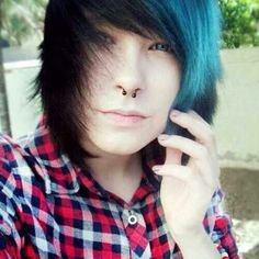 Black and blue hair
