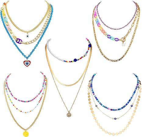 Amazon.com: Y2k Jewelry for Women Gold Necklace Set Layered Necklaces for Women Indie Necklace Chain Necklace for Women Cute Necklaces for Teen Girls Gold Choker Necklace for Women Colorful Beaded Necklace Chains : Clothing, Shoes & Jewelry