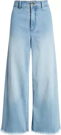 Billabong x Sun Chasers Free Fall Fray Hem Stretch Wide Leg Jeans | Nordstrom