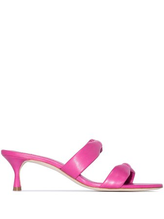Shop pink Manolo Blahnik Pallera 50mm sandals with Express Delivery - Farfetch