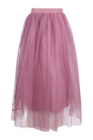 Tall Boutique Tulle Mesh Midi Skirt | Boohoo UK