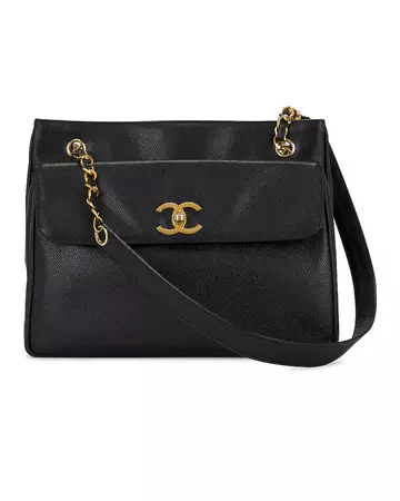 FWRD Renew Chanel Caviar Chain Tote Bag in Black | FWRD