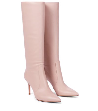 Gianvito Rossi - Leather knee-high boots | Mytheresa