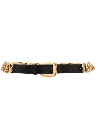 Chanel Pre-Owned cable-link Chain Leather Belt - Farfetch