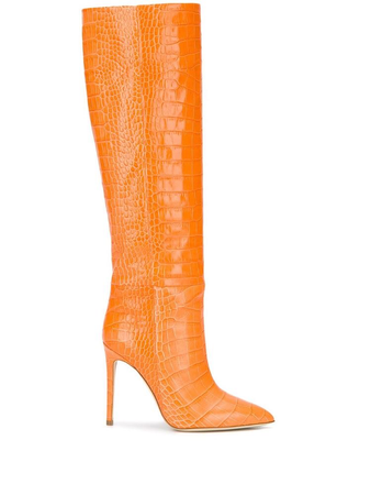 orange croc embodied long boots