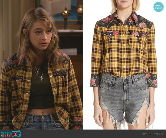 WornOnTV: Shannon’s yellow plaid western shirt on Fam | Odessa Adlon | Clothes and Wardrobe from TV