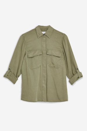 Khaki Utility Double Pocket Shirt | Topshop khaki