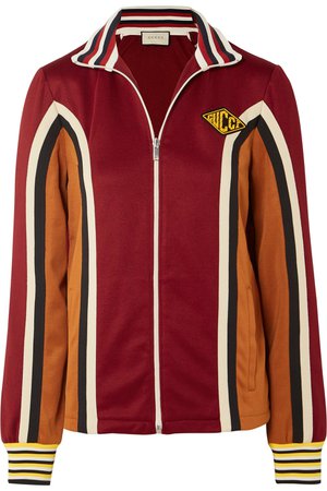 Gucci | Striped stretch-jersey track jacket | NET-A-PORTER.COM