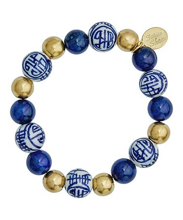 Susan Shaw Lapis & 24k Gold-Plated Stretch Bracelet | Best Price and Reviews | Zulily