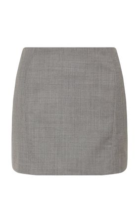 St. Agni Curve Seam Wool Mini Skirt By St. Agni | Moda Operandi