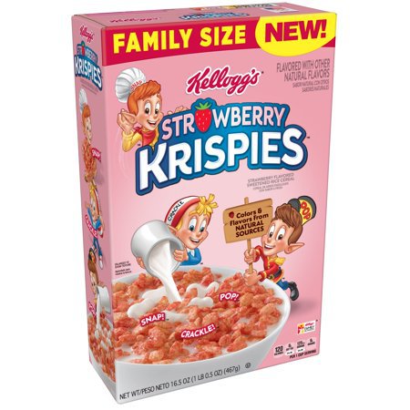 Kellogg's Strawberry Krispies Breakfast Cereal Original Family Size 16.5 oz - Walmart.com - Walmart.com