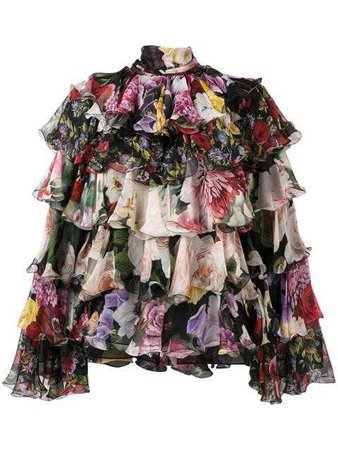 DOLCE & GABBANA Tiered Floral Blouse