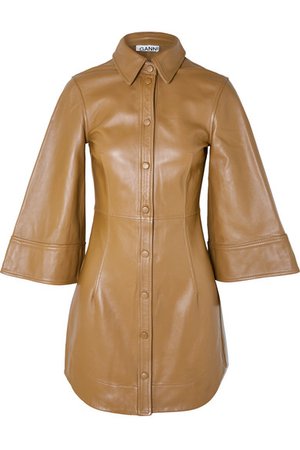 GANNI | Leather mini dress | NET-A-PORTER.COM