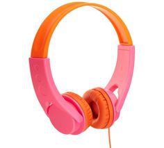 Electronics-Volume Limited On-Ear Headphones for Kids - (Pink/Orange or Blue/Green)
