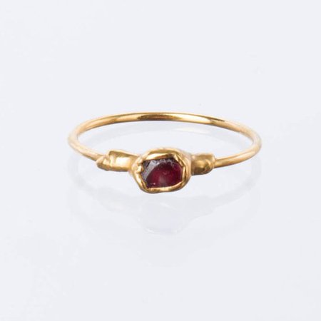 Mini Raw Garnet Ring Gold Ring Garnet Jewelry Crystal Ring | Etsy