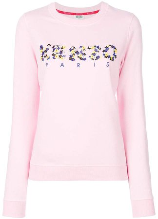 floral logo embroidered sweatshirt