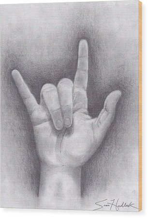 I love you sign language hand drawing