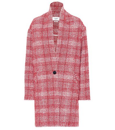 Ebrie checked wool-blend coat