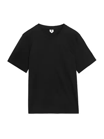Crew-Neck T-shirt - Black - ARKET NL