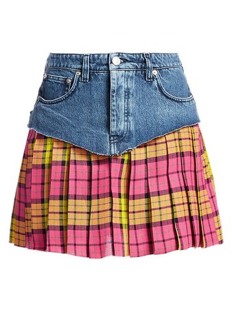 Vetements Mixed Denim School Girl Skirt
