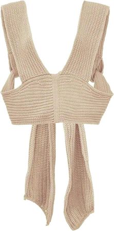 Amazon.com: Xsylife Women Knit Crochet Halter Neck Crop Vest Irregular Wrapped DIY Knitting Tank Top Summer Y2K Streetwear (Beige, One Size) : Clothing, Shoes & Jewelry