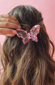 pink claw hair clip in brown hair - Google Search