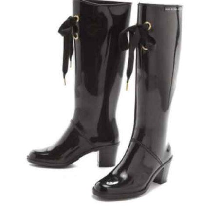 Marc Jacobs Black Heeled Rain Boots Sz 6.5 | eBay